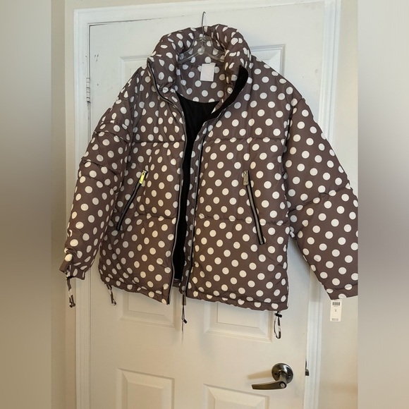 Noize Faika Polka Dot Oversized Short Length Puffer Coat Jacket - Picture 6 of 11